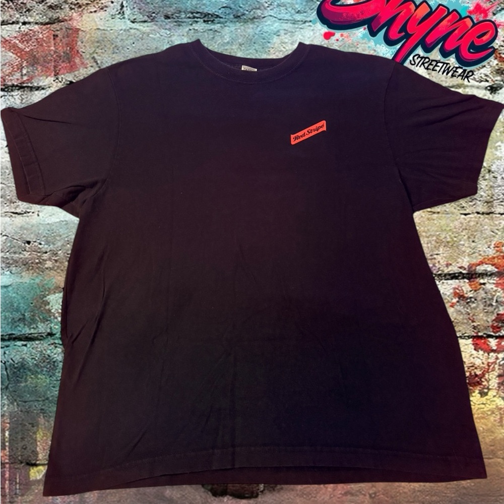 Red Stripe Black T-Shirt